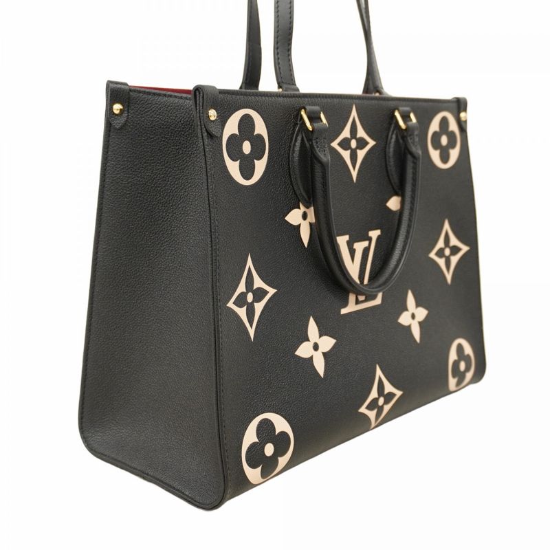 Louis Vuitton Tote Monogram/empreinte On-the-go MM M45495 Black Beige 2-way Bag