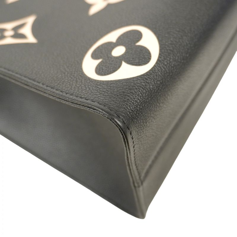 Louis Vuitton Tote Monogram/empreinte On-the-go MM M45495 Black Beige 2-way Bag