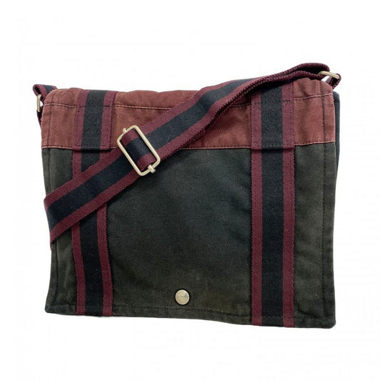 Hermes Shoulder Bag Fourre Tout Bassus PM Canvas Bordeaux Black Silver Hardware