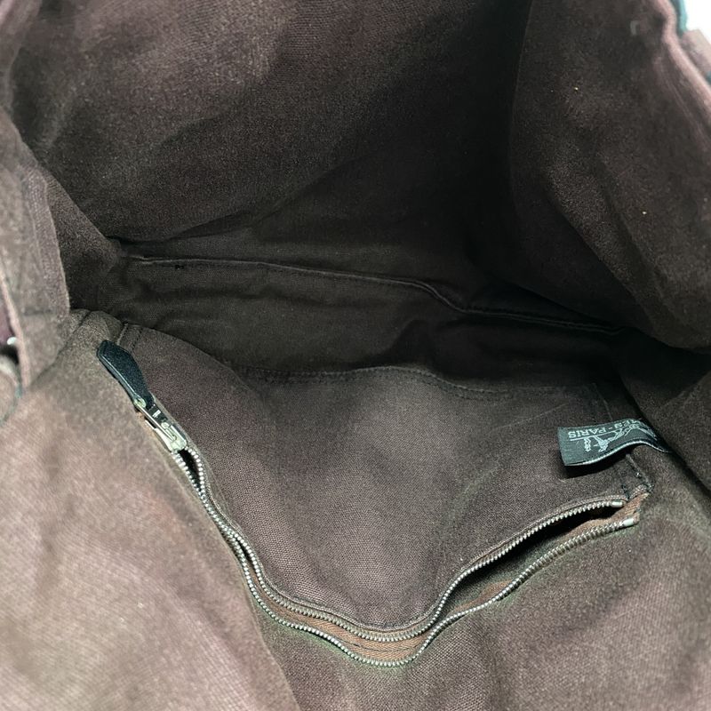 Hermes Shoulder Bag Fourre Tout Bassus PM Canvas Bordeaux Black Silver Hardware