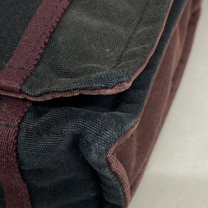 Hermes Shoulder Bag Fourre Tout Bassus PM Canvas Bordeaux Black Silver Hardware