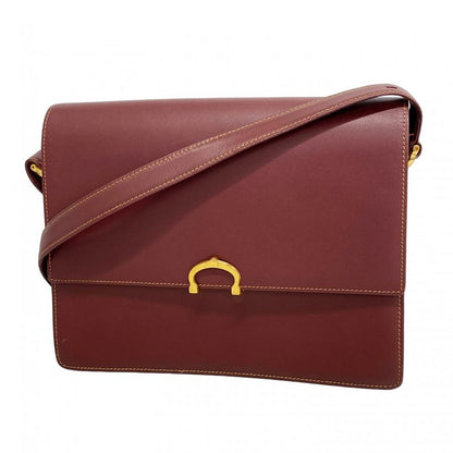 Cartier Shoulder Bag Must Leather Bordeaux Gold Hardware Women