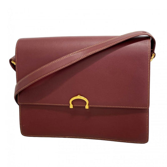 Cartier Shoulder Bag Must Leather Bordeaux Gold Hardware Women