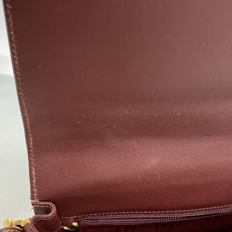 Cartier Shoulder Bag Must Leather Bordeaux Gold Hardware Women