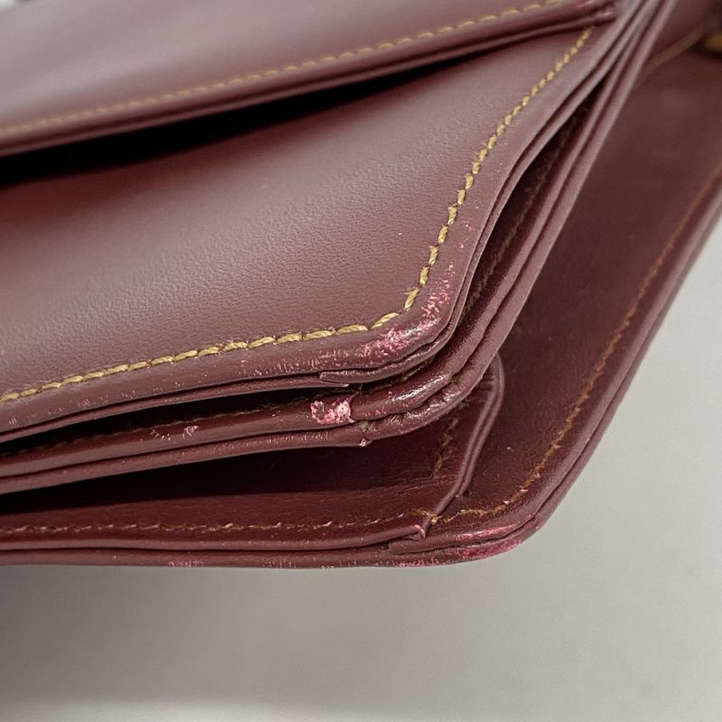 Cartier Shoulder Bag Must Leather Bordeaux Gold Hardware Women