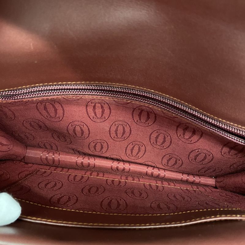 Cartier Shoulder Bag Must Leather Bordeaux Gold Hardware Women