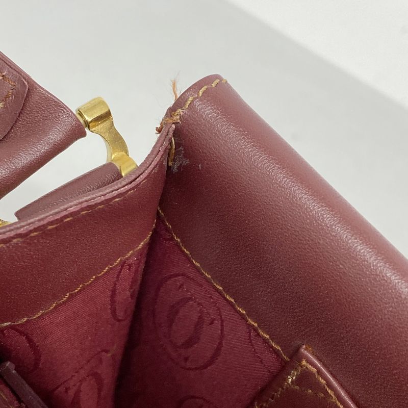Cartier Shoulder Bag Must Leather Bordeaux Gold Hardware Women