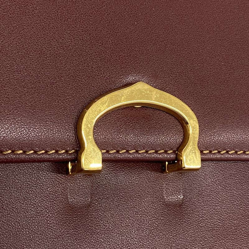 Cartier Shoulder Bag Must Leather Bordeaux Gold Hardware Women