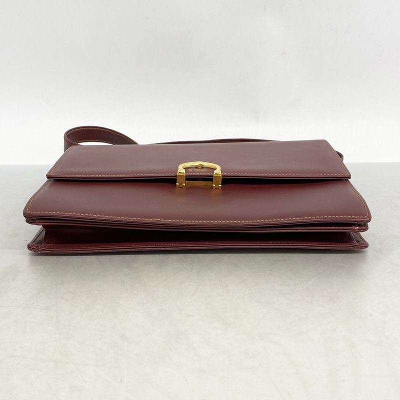 Cartier Shoulder Bag Must Leather Bordeaux Gold Hardware Women