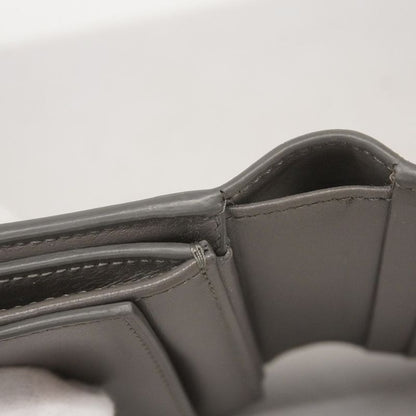 Celine Wallet Strap Leather Gray Gold Hardware Women