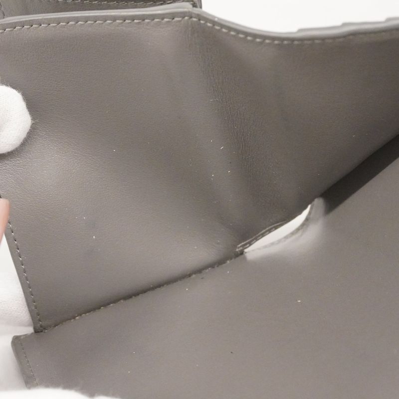 Celine Wallet Strap Leather Gray Gold Hardware Women