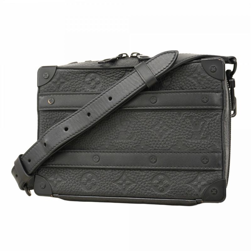 Louis Vuitton Handbag Taurillon Handle Soft Trunk M59163 Black 2way Bag Men's