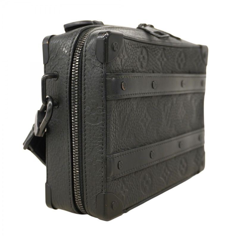 Louis Vuitton Handbag Taurillon Handle Soft Trunk M59163 Black 2way Bag Men's