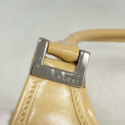 Gucci Handbag Jackie 002 1068 Leather Beige Silver Hardware Women's