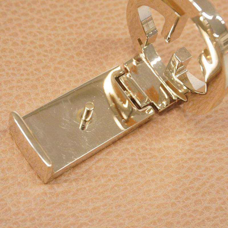 Gucci Shoulder Bag Interlocking G 510304 Leather Beige Chien Pan Gold Hardware