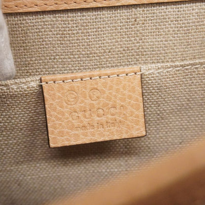 Gucci Shoulder Bag Interlocking G 510304 Leather Beige Chien Pan Gold Hardware