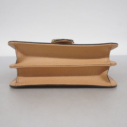 Gucci Shoulder Bag Interlocking G 510304 Leather Beige Chien Pan Gold Hardware