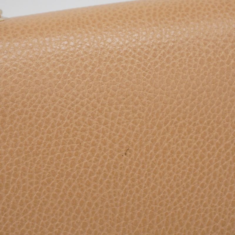 Gucci Shoulder Bag Interlocking G 510304 Leather Beige Chien Pan Gold Hardware