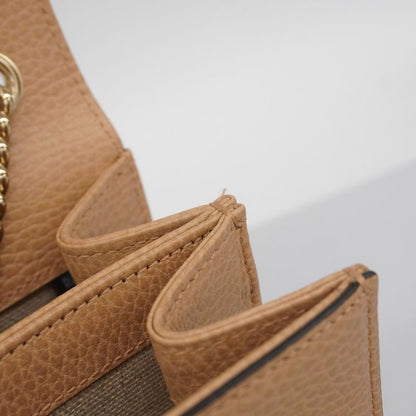 Gucci Shoulder Bag Interlocking G 510304 Leather Beige Chien Pan Gold Hardware