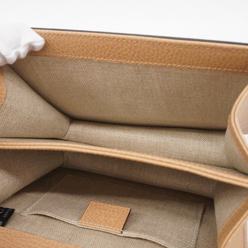 Gucci Shoulder Bag Interlocking G 510304 Leather Beige Chien Pan Gold Hardware