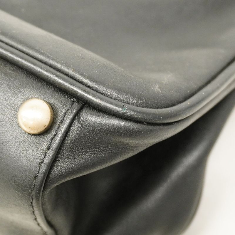 Chanel Shoulder Bag Camellia Leather Black Chien Pan Gold Hardware Women