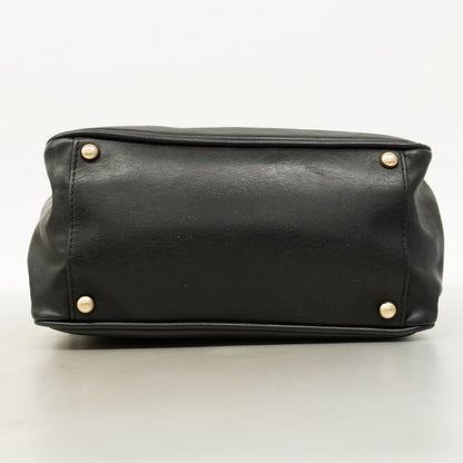 Chanel Shoulder Bag Camellia Leather Black Chien Pan Gold Hardware Women