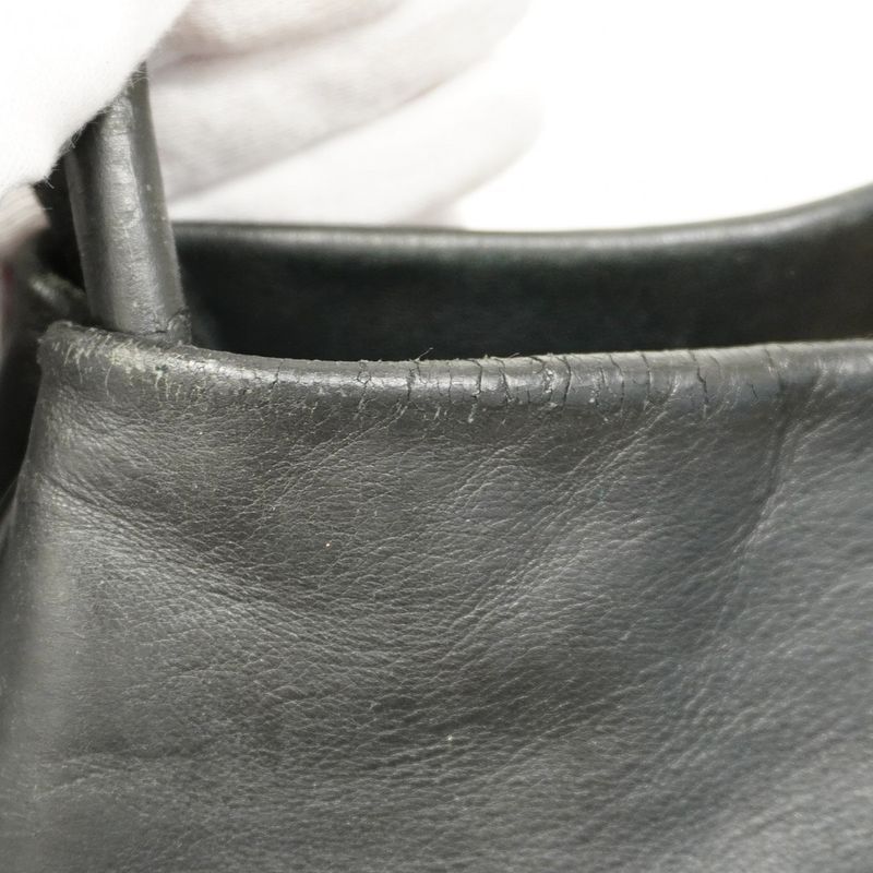 Chanel Shoulder Bag Camellia Leather Black Chien Pan Gold Hardware Women