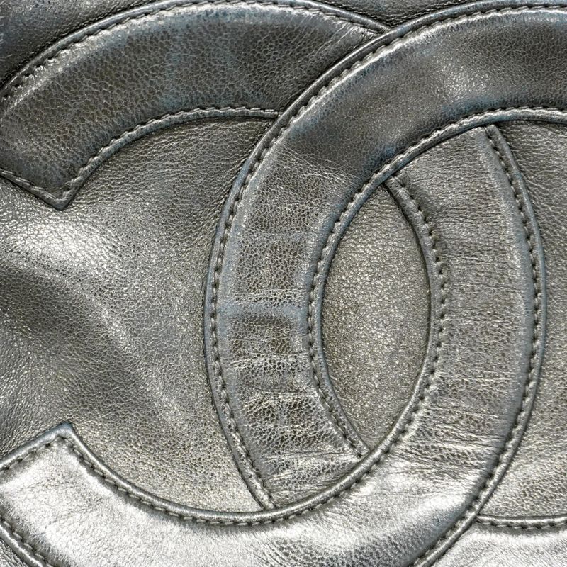 Chanel Shoulder Bag Lambskin Black Gold Hardware Women