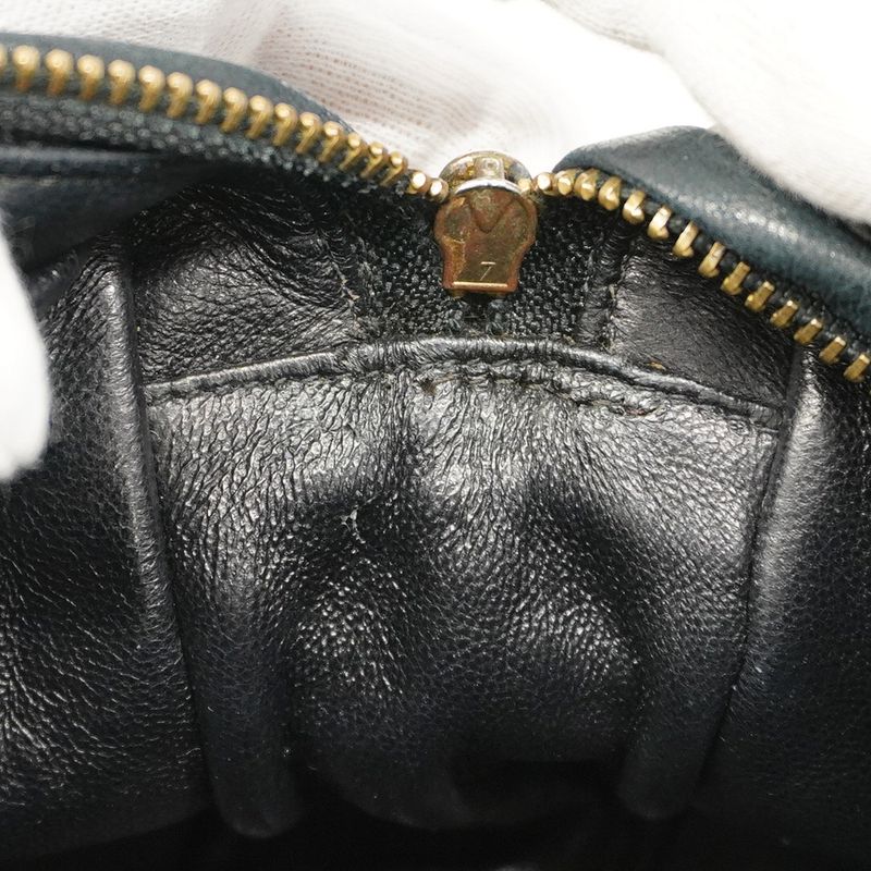 Chanel Shoulder Bag Lambskin Black Gold Hardware Women