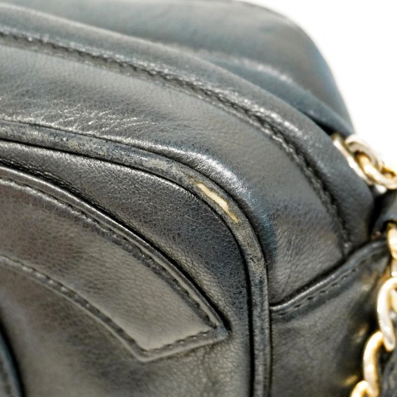 Chanel Shoulder Bag Lambskin Black Gold Hardware Women