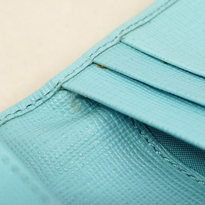 Fendi Long Wallet Leather Blue Gold Hardware Women