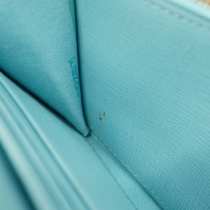 Fendi Long Wallet Leather Blue Gold Hardware Women