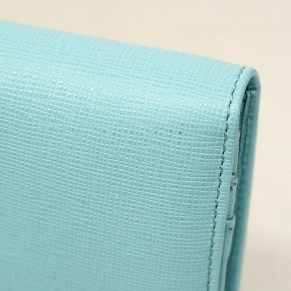 Fendi Long Wallet Leather Blue Gold Hardware Women