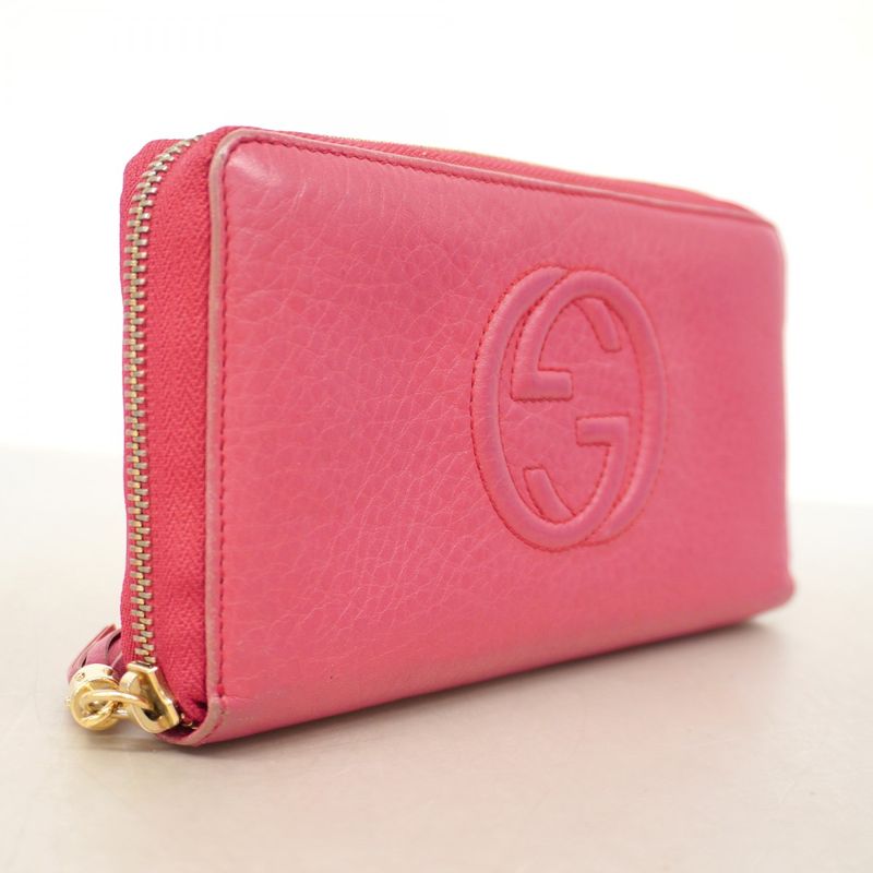 Gucci Long Wallet Soho 308280 Leather Pink Gold Hardware Women