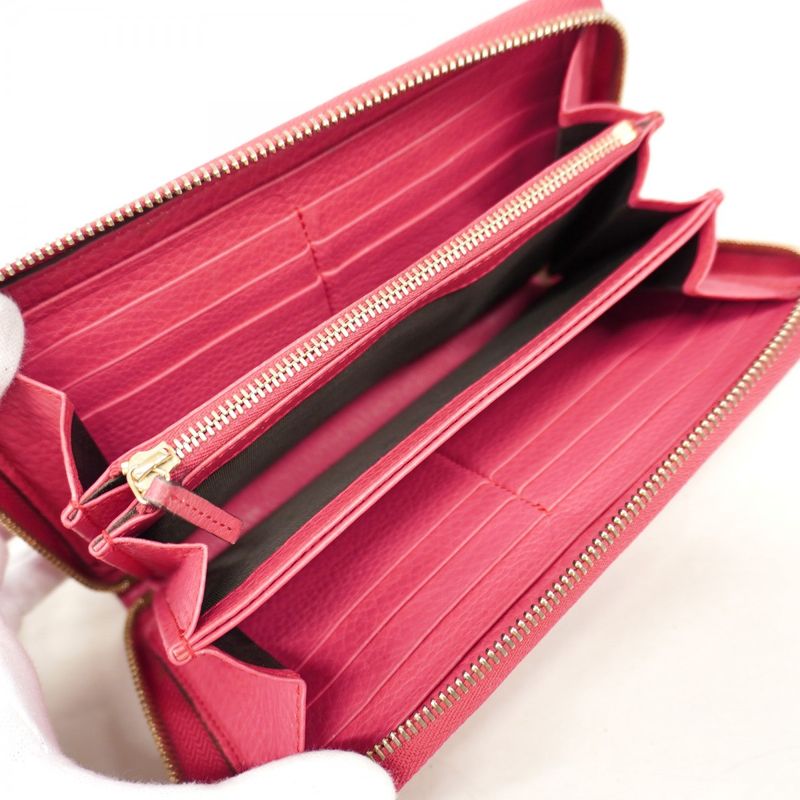 Gucci Long Wallet Soho 308280 Leather Pink Gold Hardware Women