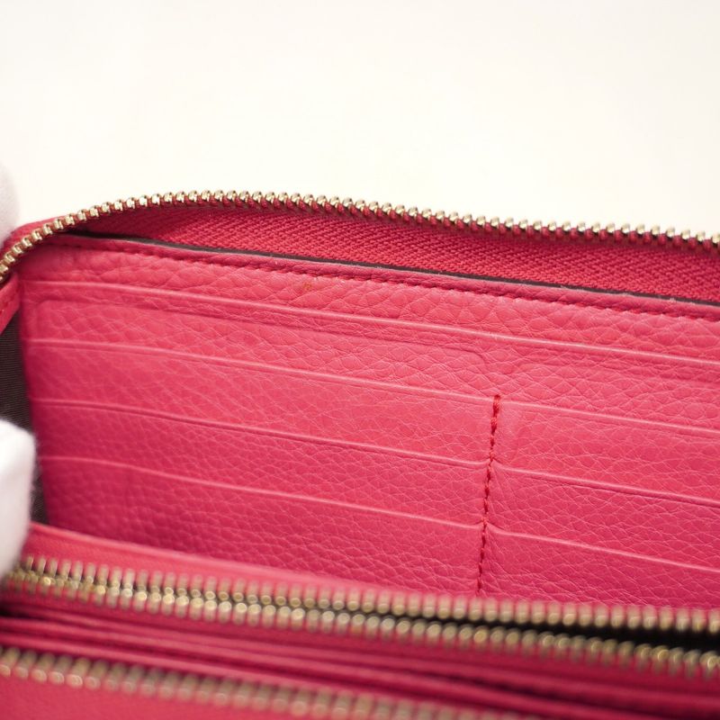 Gucci Long Wallet Soho 308280 Leather Pink Gold Hardware Women