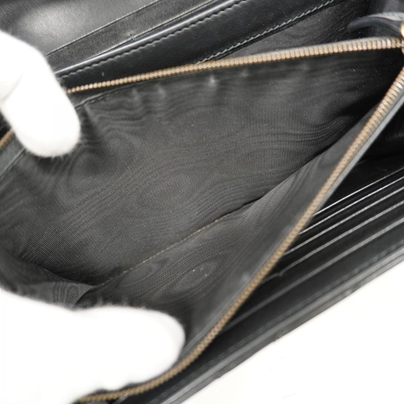 Gucci Shoulder Bag GG Marmont 474575 Leather Black Gold Hardware Women