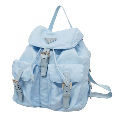 Prada Backpack Daypack Tessuto Nylon Sky Blue Silver Hardware Women