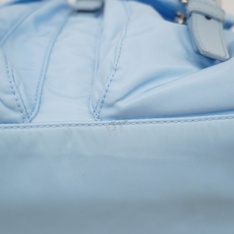 Prada Backpack Daypack Tessuto Nylon Sky Blue Silver Hardware Women