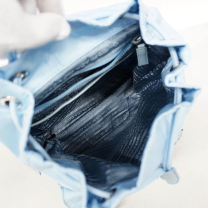 Prada Backpack Daypack Tessuto Nylon Sky Blue Silver Hardware Women