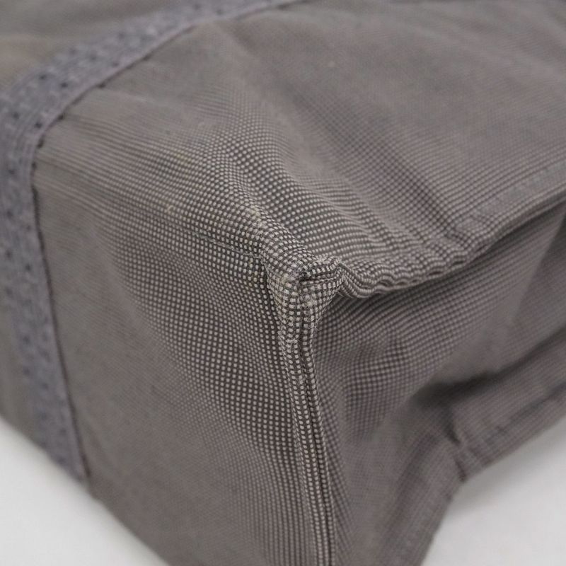 Hermes Tote Bag Yale Line GM Canvas Gray Silver Hardware Women