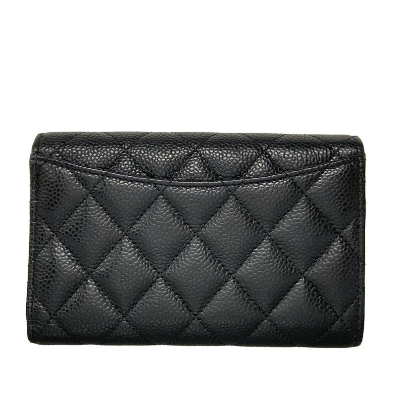 Chanel Trifold Wallet - Black Gold Hardware