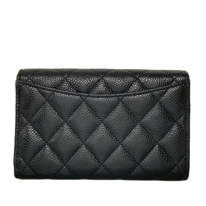 Chanel Trifold Wallet - Black Gold Hardware