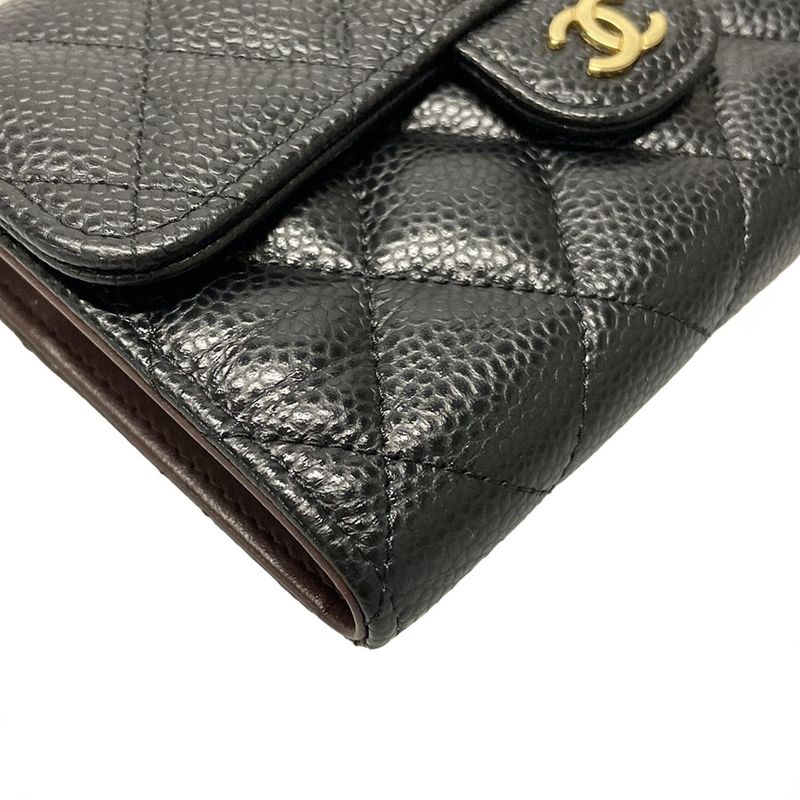 Chanel Trifold Wallet - Black Gold Hardware