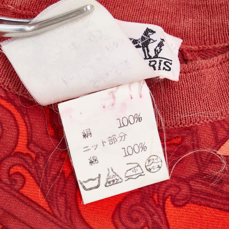 Hermes Knit Sweater Short Sleeves Size: M Red Silk Cotton Women Hermes