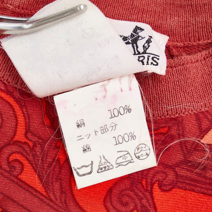 Hermes Knit Sweater Short Sleeves Size: M Red Silk Cotton Women Hermes