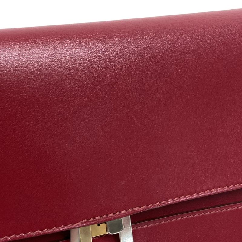 Hermes Clutch Bag Cinetic Gold And Silver Hardware Ruby