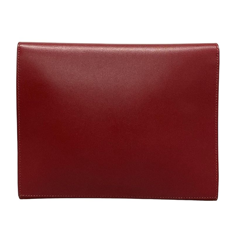 Hermes Clutch Bag Cinetic Gold And Silver Hardware Ruby