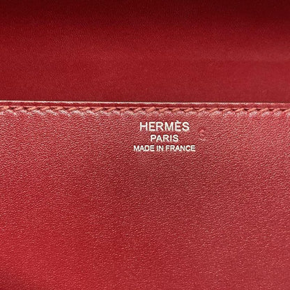 Hermes Clutch Bag Cinetic Gold And Silver Hardware Ruby