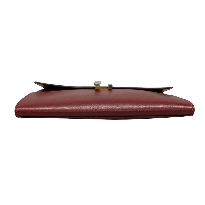 Hermes Clutch Bag Cinetic Gold And Silver Hardware Ruby
